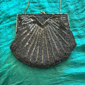 Elegant Black Beaded Clutch